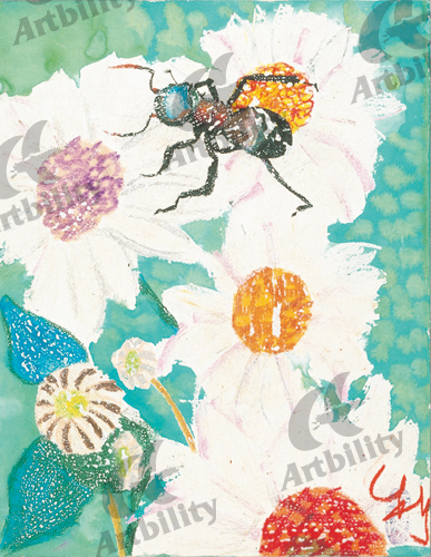 登録作品の花と蟻