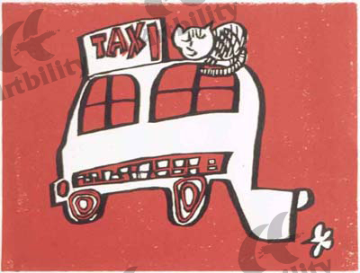 登録作品の猫とタクシー