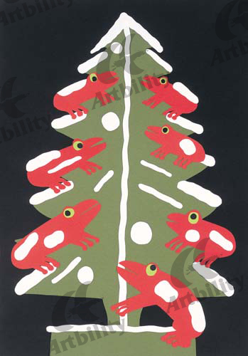 登録作品のカエルのクリスマスツリー
