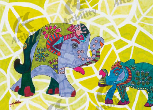 登録作品のインドの象
