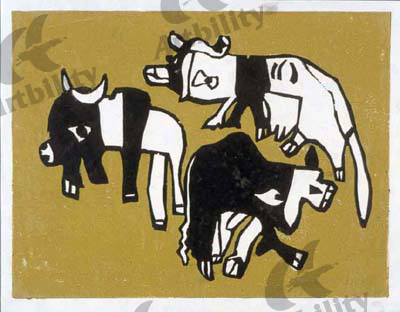 登録作品の三頭の牛