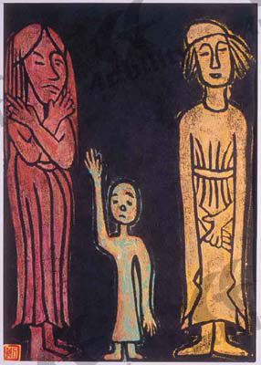 登録作品の青銅の家族像
