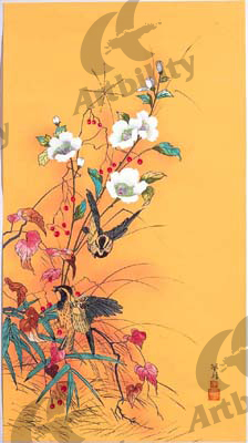 ミヤマホジロ（花鳥画）