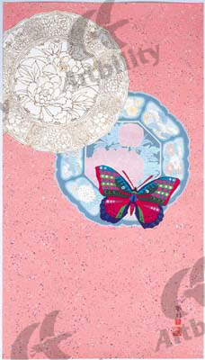 アートビリティ 絵皿文様と蝶
