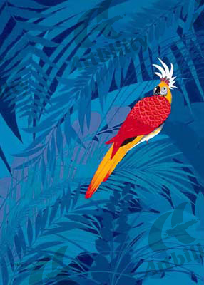 登録作品の青い森の赤い鳥