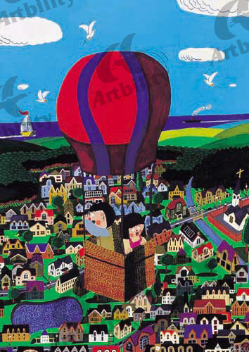 登録作品の気球の夢の町