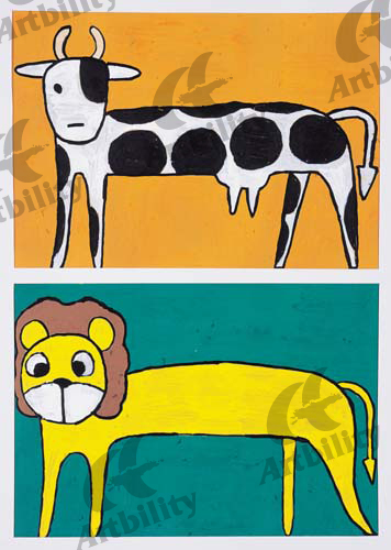 アートビリティ 牛さんとライオン